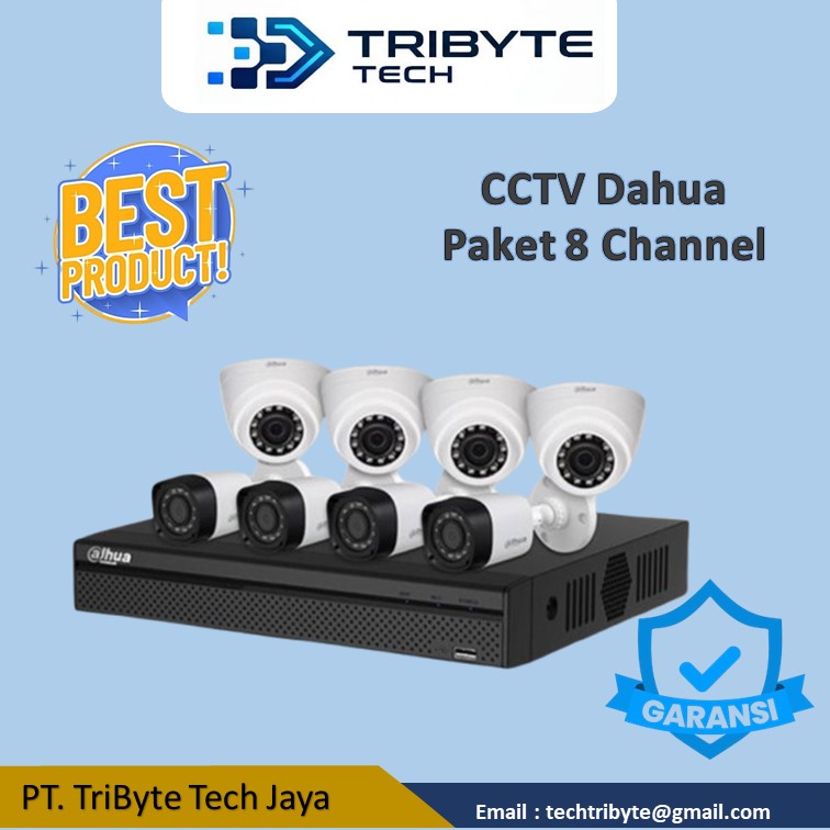 PAKET CCTV WIFI CAMERA DAHUA 2MP IR AUDIO PTZ 8 CHANNEL 6 KAMERA