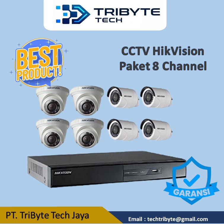 PAKET CCTV HIKVISION 5MP 8 CHANNEL 8 CAMERA KOMPLIT + HARDDISK 2 TERRA