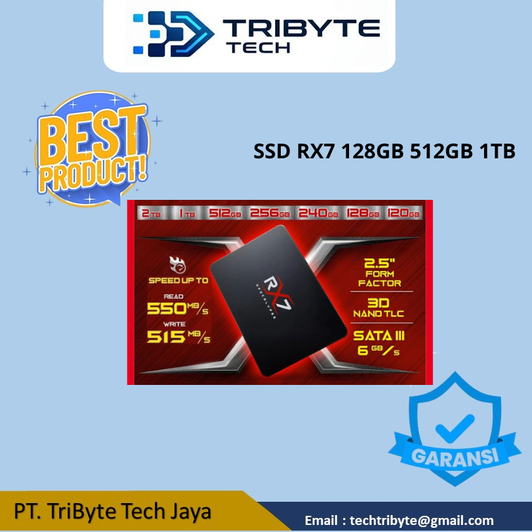 SSD RX7 128GB GARANSI RESMI 3THN - SSD + INSTALASI WINDOWS